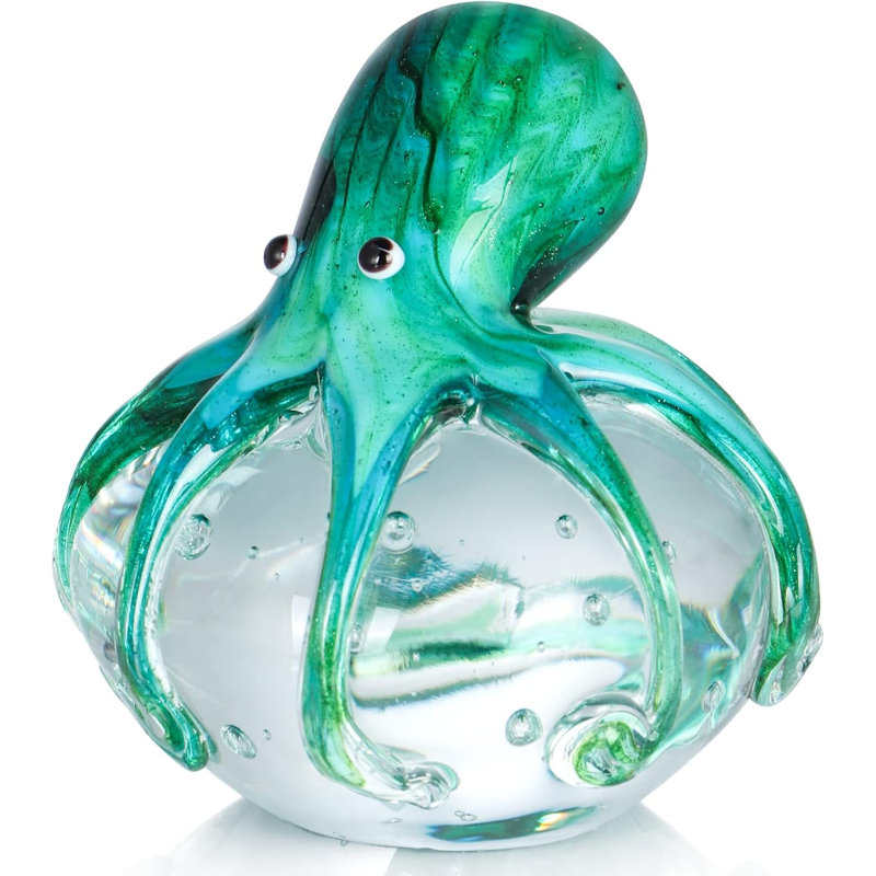 Hand blown glass octopus statue