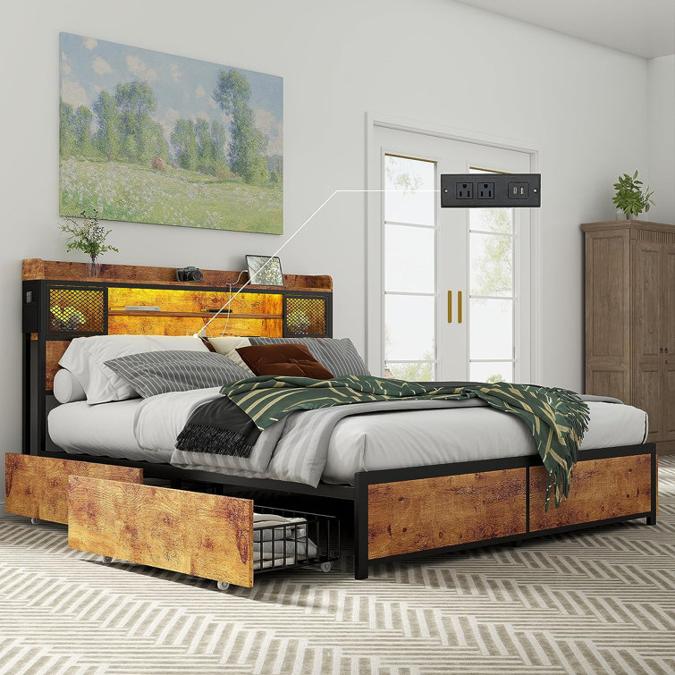 Queen Storage Platform Bed 17 Stories