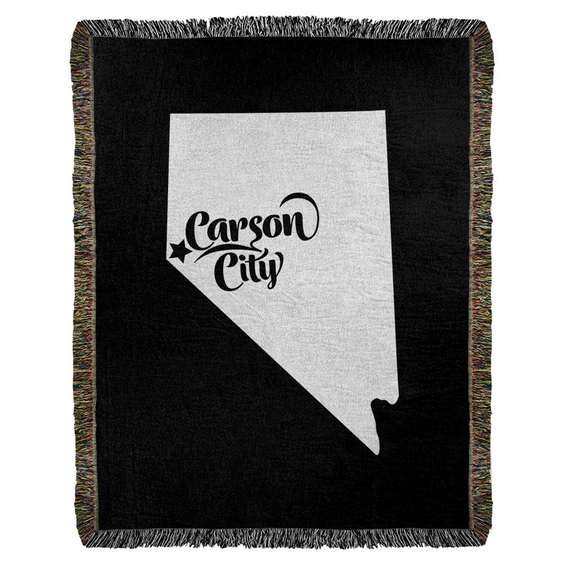 Jeté en coton tissé carson city nevada, Noir, l 60 po x L 80 po