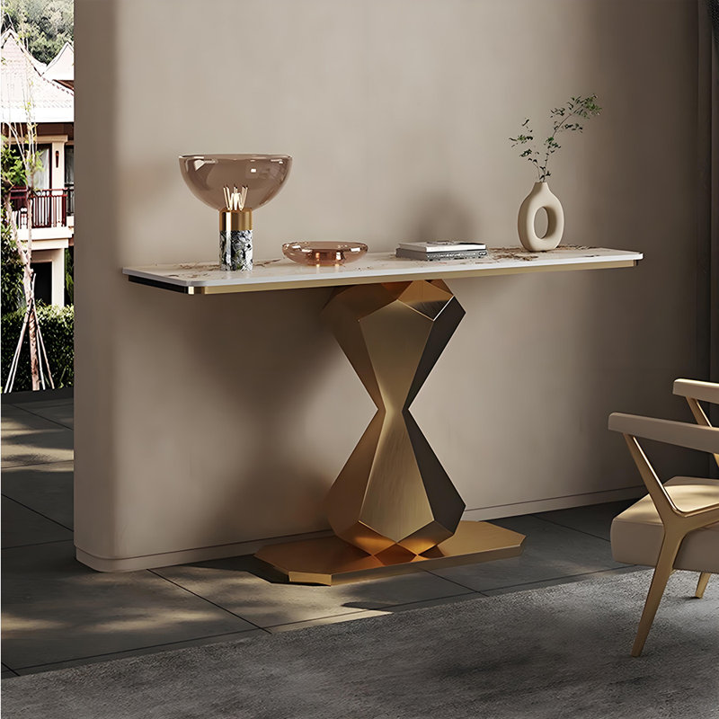 Console en pierre frittée de style italien, 32.2" H x 47.2" W x 15.7" D