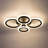 Christain 4-Light Black Modern Integrated LED Flush Mount Ceiling Light