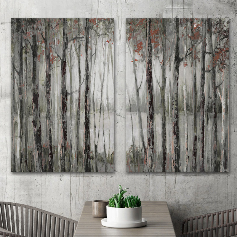 " Dusky Autumn Lake " by Parvez Taj 2 - Pieces, 12" H x 8" W x 1.5" D