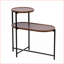 Table basse moderne noyer brun à 2 niveaux pour le salon, peu encombrante avec surface imperméable facile à nettoyer