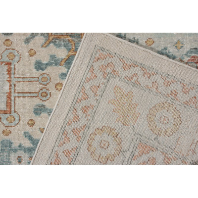 Distressed Homage Hand Knotted Wool Geometric Area Rug