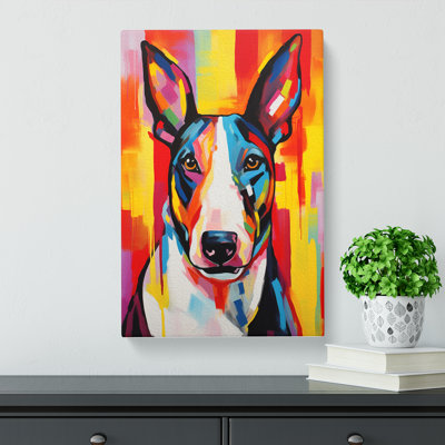 English Bull Terrier Abstract - Wrapped Canvas