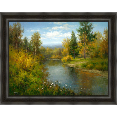 «Late Summer Scene», reproduction de peinture à l'aquarelle encadrée