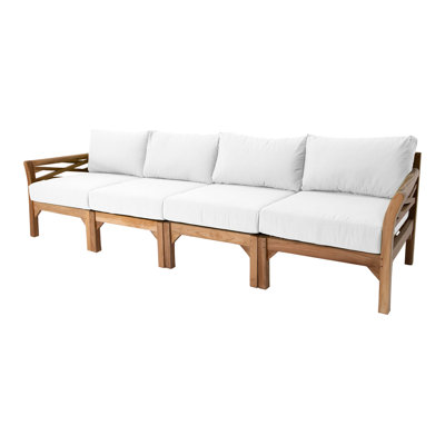 Monterey Teak Outdoor Deluxe Sofa with Sunbrella Cushions