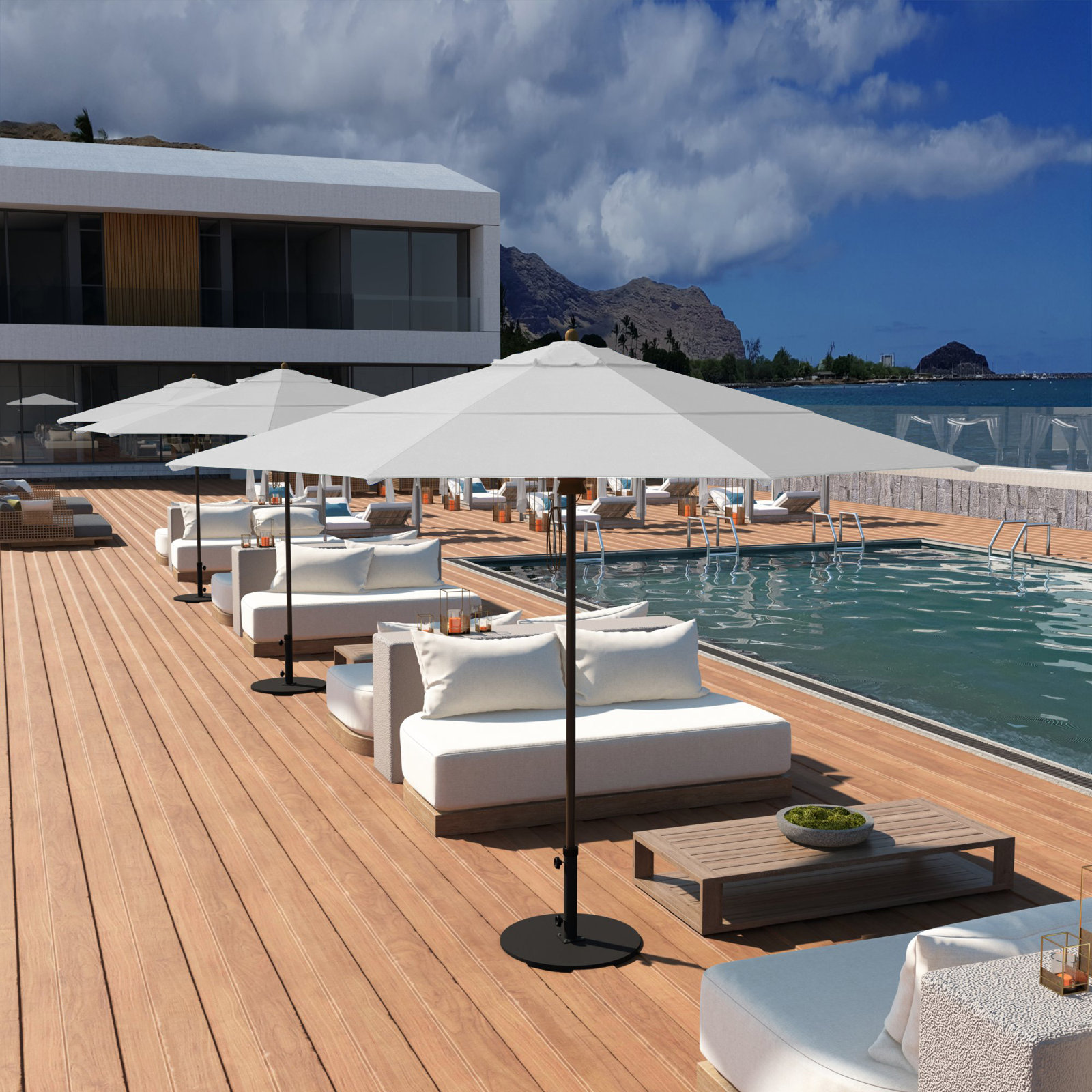Downtime 11' Sunbrella® Umbrella, Canvas Natural Sunbrella® Canvas