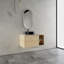 Meuble-lavabo mural 42 po avec lavabo d'art en céramique et 1 tablette de rangement, 2 portes à fermeture douce, emballage KD, contreplaqué