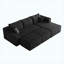 Canapé modulaire en velours côtelé 95 po avec 2 repose-pieds en velours côtelé Camel, sans assemblage requis-131579256-131579257