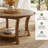 31.5” Round Solid Wood Coffee Table with Lower Storage Shelf, Rustic Natural Finish Living Room Center Table