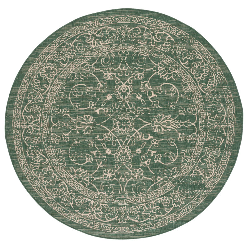 Inola Oriental Machine Woven Stain Resistant Indoor/Outdoor Area Rug, Round 7'10"
