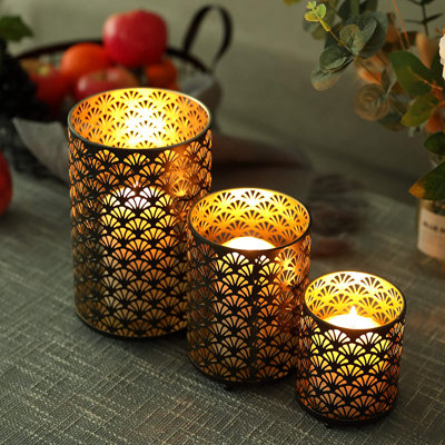 Bronze Hurricane Pillar Candleholder