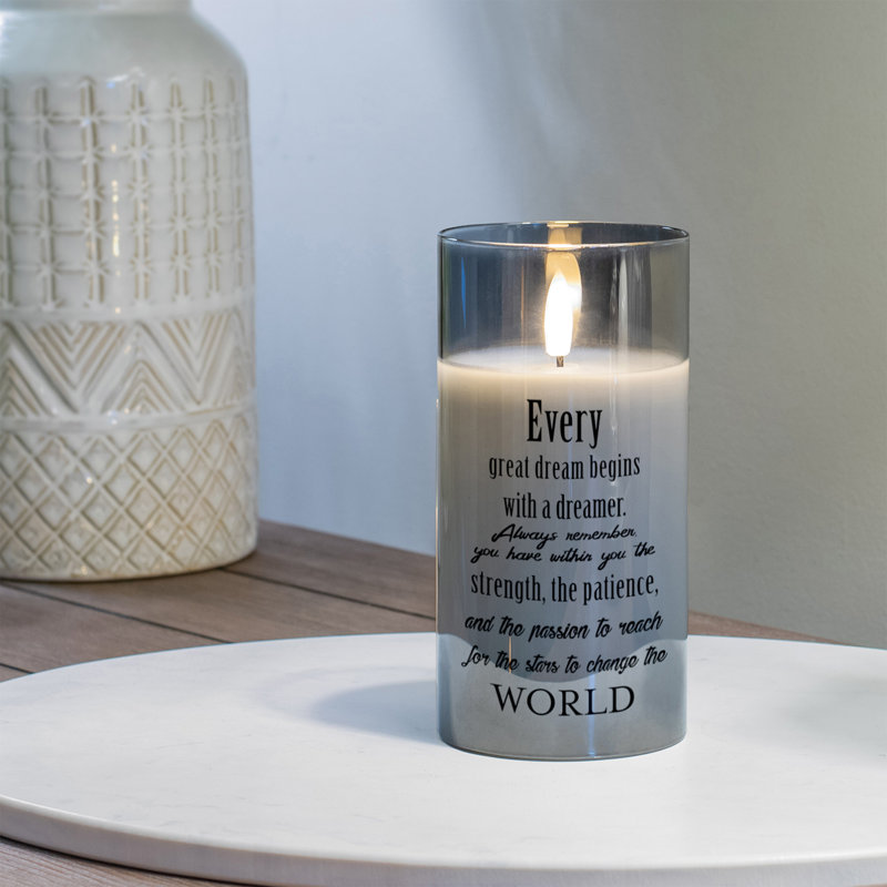 Flameless Jar Candle with Glass Holder