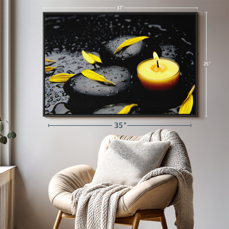 Impression sur toile Zen Dewy Candle, H 25 po x l 37 po