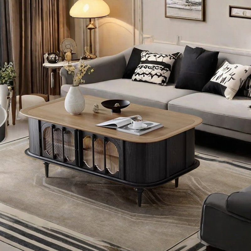 Table basse en bois massif de style rétro