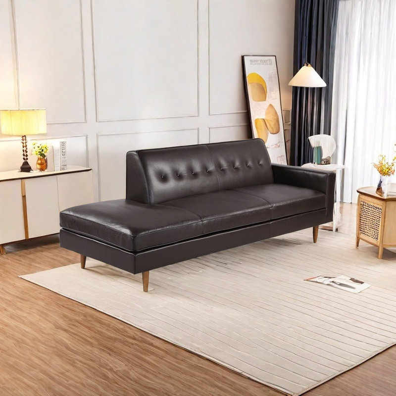 Chaise longue en similicuir Luxury, Orienté à droite