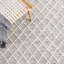 Tapis gris / ivoire tissé à la main en laine / coton Perkinsville-438788021