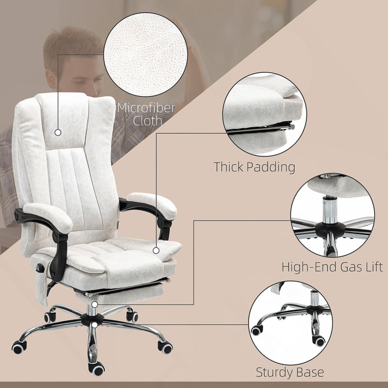 Fauteuil de massage inclinable et réglable, avec hauteur réglable et repose-pieds, Massage