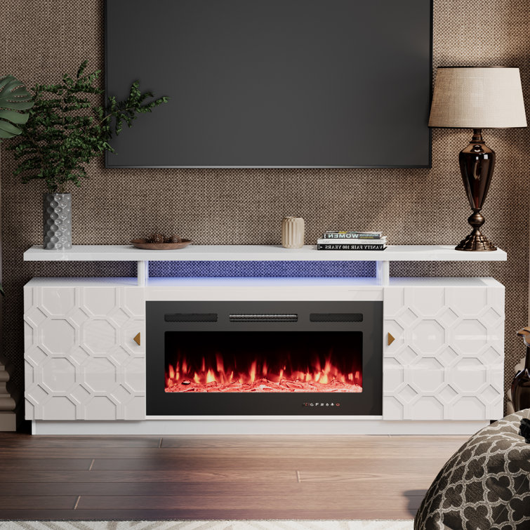 Bailes 70.08'' W Storage Credenza with Electric Fireplace Included