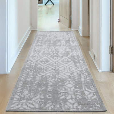 Carina Washable Rugs Geometric Design in Grey