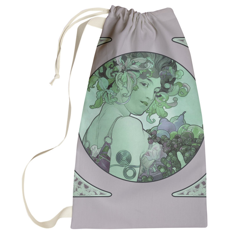 Magdaleno Fabric Laundry Bag with Handles, Large (76.5" H x 29.5" W x 1.5" D), Green