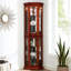 Fabuleuse vitrine ajustable avec tablette ajustable, dossier en miroir, montrer à votre héritage de magnifiques tablettes en noyer, présente des beaux-arts-809432023-809432019