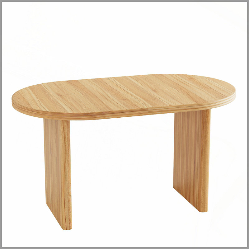 Table de salle à manger moderne à rallonge de 55,12 à 70,87 po avec rallonges amovibles, table de style Mid-Century moderne, convenant aux salles à manger, aux cuisines et aux salons, noyer naturel