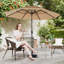 Parasol solaire de patio à 3 niveaux 10 pi avec 32 lumières DEL, parasol d'extérieur avec bouton poussoir inclinable et manivelle-1232970817