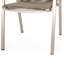 Chaise de salle à manger d'extérieur moderne en aluminium avec siège en corde, ensemble de 2