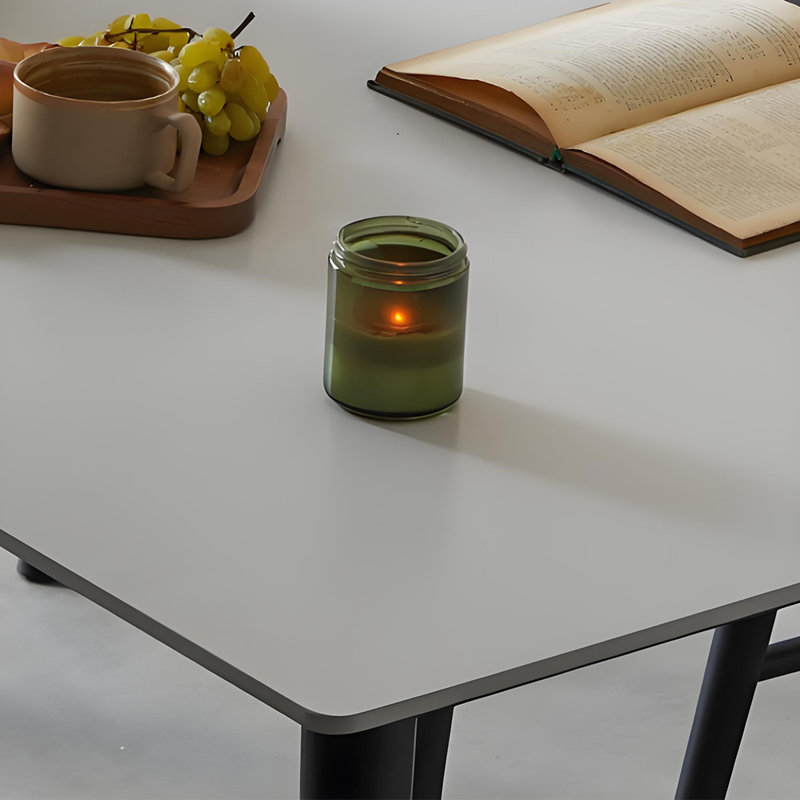 Ensemble de salle à manger moderne en ardoise minimaliste, H 29,6 po x l 31,5 po x L 63 po, Blanc / Blanc