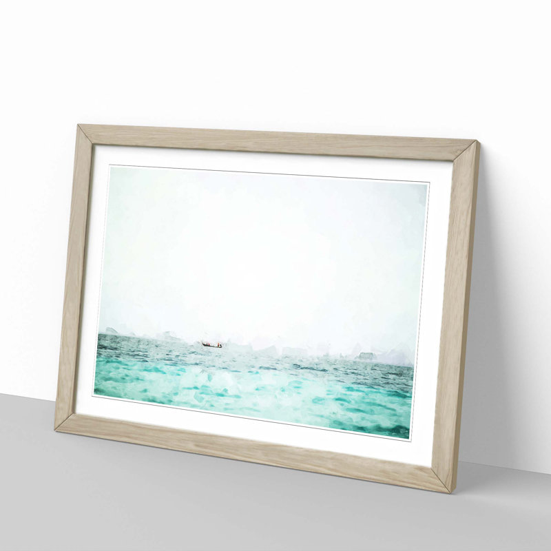 Boat Ride Through Thailand in Abstract - Picture Frame Graphic Art Print, 27cm H x 36cm W x 2cm D, Oak Framed
