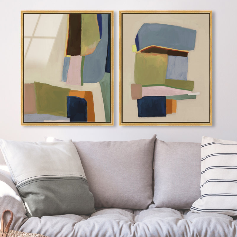 Colro View Set Set by Oliver Gal, 25" H x 21" W, Gold Floater Frame