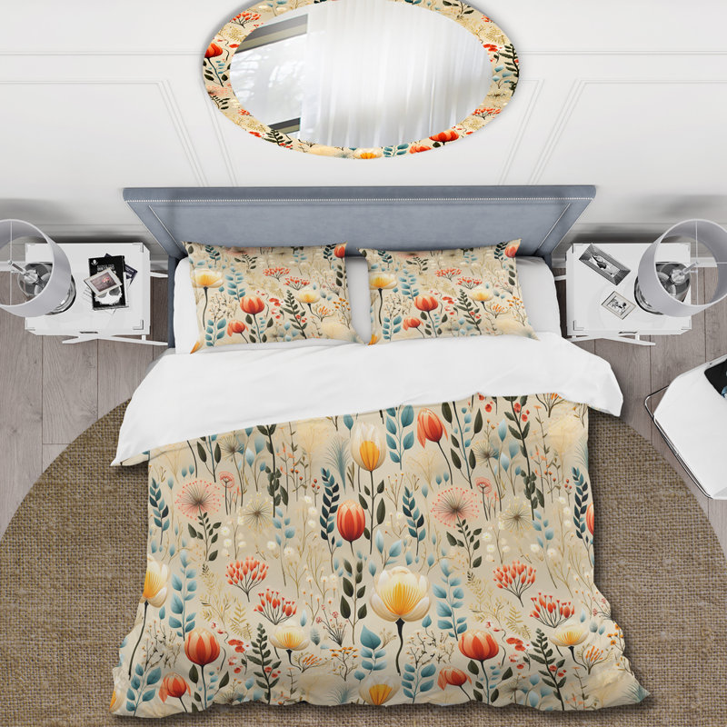 Ensemble de housse de couette Simplicity In Scandinavian Flowers IV - Plants, Housse de couette pour très grand lit et 2 très