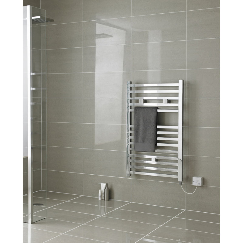 Eton Straight Towel Rail Heated Towel Rails, 69cm H x 50cm W x 3cm D, Chrome
