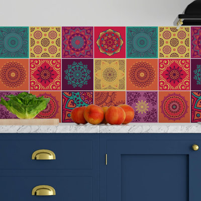 96.77cm W x 96.77cm L PVC Peel and Stick Mosaic Tile