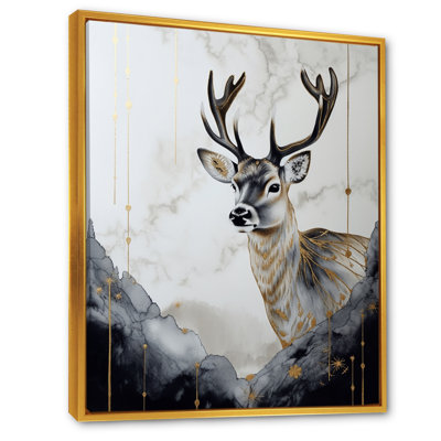 «Brown Deer In The Wild», peinture sur toile, animaux, cerf
