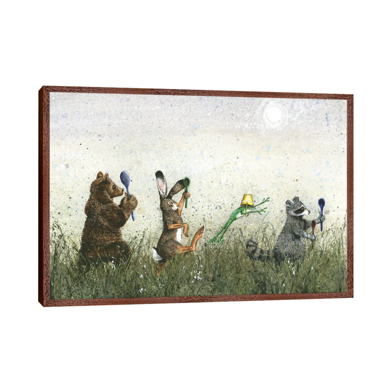 Spoon! by Maggie Vandewalle - Painting on Canvas, 66.04 cm H x 45.72 cm W, Classic Brown Wood Framed Canvas
