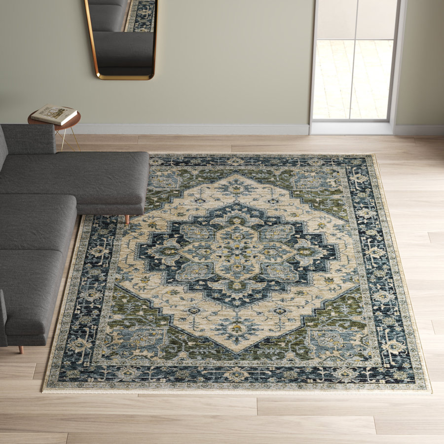 Hovis Oriental Blue/Green Area Rug