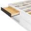 Structure de très grand lit avec tiroirs de rangement, lit plateforme sans tête de lit, design adapté aux animaux de compagnie, aucun sommier tapissier requis, style minimaliste moderne - blanc-1396307111