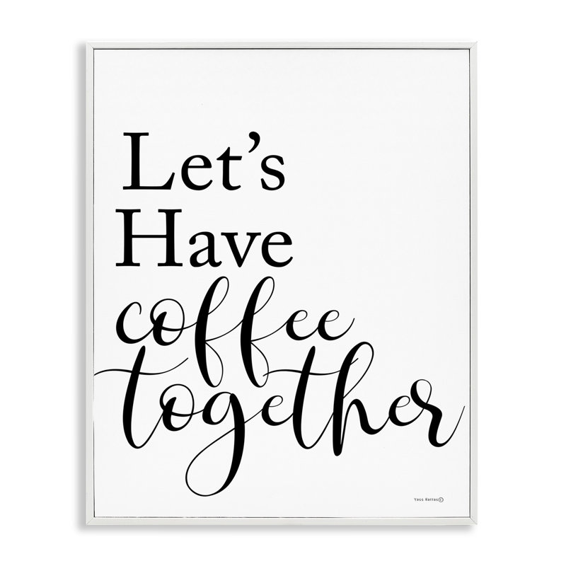 «Coffee Together», estampe numérique par Yass Naffas Designs, Estampe numérique encadrée blanc bord de mer, H 30 po x l 24 po