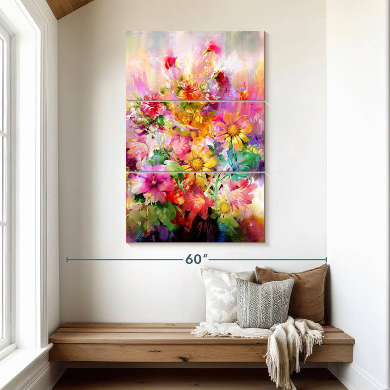 Fleurs, H 50 po x l 32 po