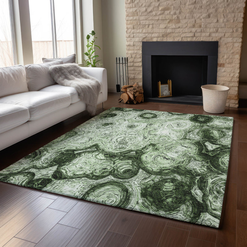 Tapis vert Cerrito AMF579 lavable à la machine de qualité supérieure, Rectangulaire 8 pi x 10 pi