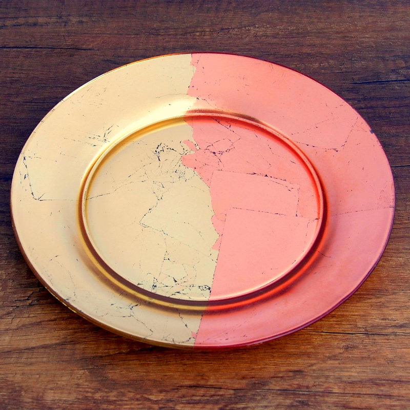Lemoine 10.5" Dinner Plate, Gold/Rose Gold