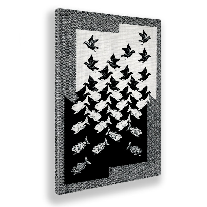 Butterflies by M.C. Escher - Rectangle Print on Canvas, 190cm H x 105cm W