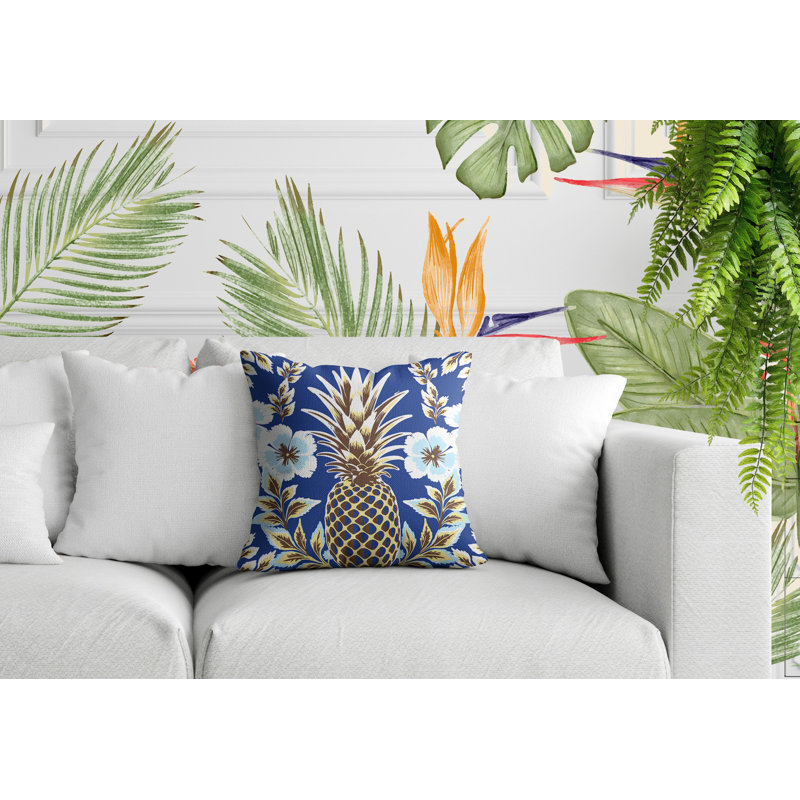 Coussin Kaimana, Bleu, Carré 17 po