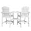 Ensemble de chaises Adirondack d'extérieur en PEHD avec plateau amovible Delman-1860200222