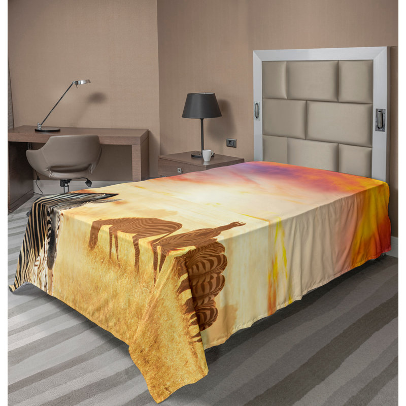 Multicolore Ambesonne Savanna, Drap plat pour lit simple