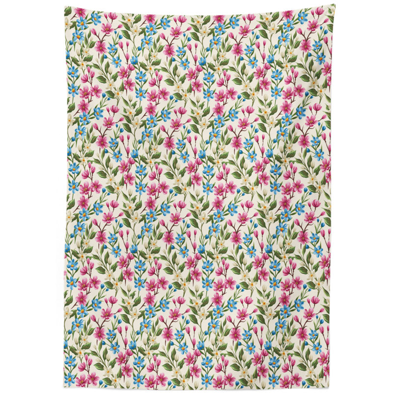 Flower Tablecloth, 90" L x 60" W