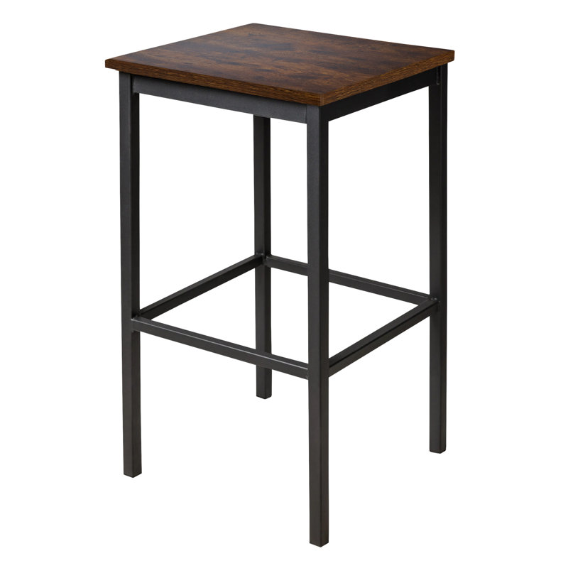 Trent Backless Square Barstool - Vintage Walnut Relic Seat - Steel Frame - Sand Black Finish, Bar Stool (30” Seat Height)